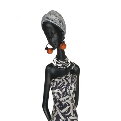 Africana Decorativa Cerâmica Preta