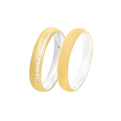 Aliança Prata e Ouro 416 Envelopada 4mm