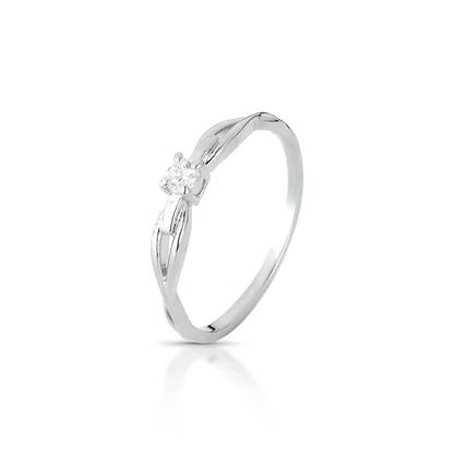 Anel Feminino Prata Pedra em Zircônia