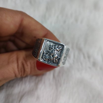 Anel Prata 925 Masculino São Jorge