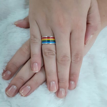 Anel Prata Orgulho Lgbt Arco Iris