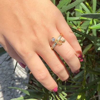 Anel Semi Jóia Dourado Menina