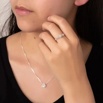Anel Solitário Prata Pedra Zircônia 3mm
