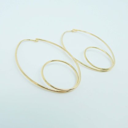 Argola Oval Lisa Semi Jóia