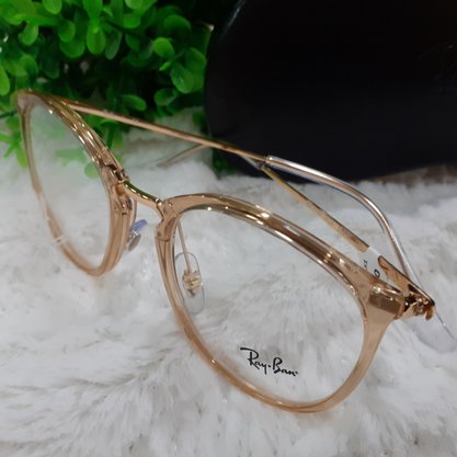 Armação para Óculos Ray Ban Marrom Translúcido
