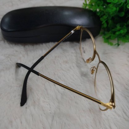 Armação para Óculos Ray Ban Dourada e Preta
