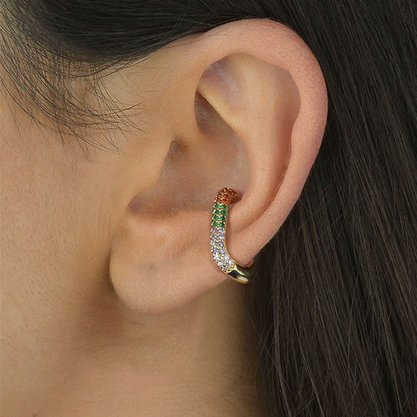 Brinco Piercing Fake Semi Jóia Dourado