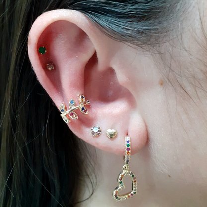 Brinco Piercing Fake Semi Jóia Dourado