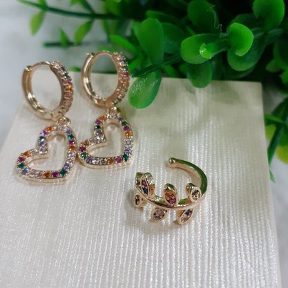 Brinco Piercing Fake Semi Jóia Dourado