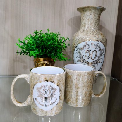 Caneca Diceart Barroco Bodas de Ouro