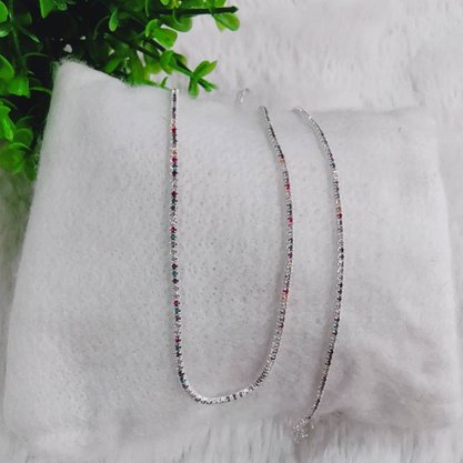 Colar Prata 925 Riviera com Pedras Coloridas