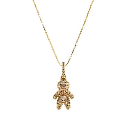 Colar Semi Jóia Dourada Menino em Zircônias