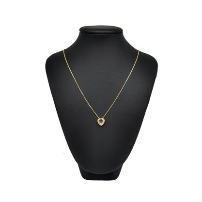 Colar Semi Jóia Dourado Coração Colorido