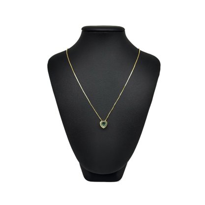 Colar Semi Jóia Dourado Coração Colorido