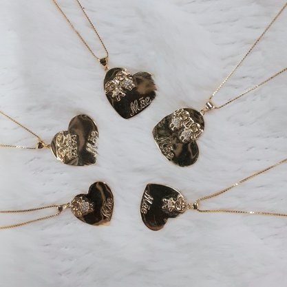 Colar Semi Jóia Dourado Filhos