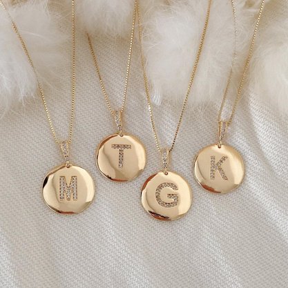 Colar Semi Jóia Dourado Inicial do Nome