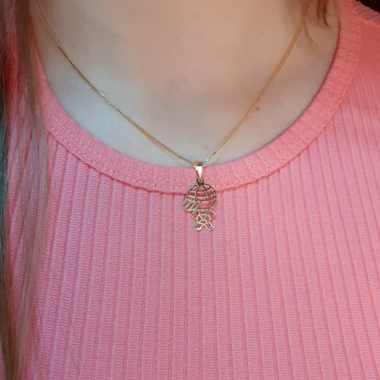 Colar Semi Jóia Dourado Menino