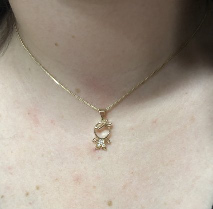 Colar Semi Jóia Dourado Menino