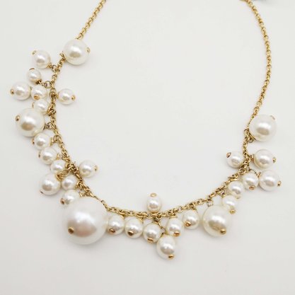 Colar Semi Jóia Dourado Pérolas