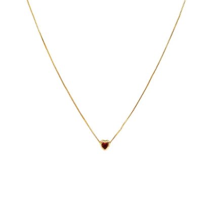 Colar Semi Jóia Dourado Ponto de Luz Coração 0,5mm