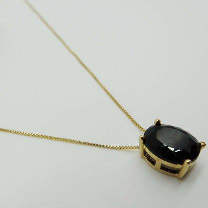Conjunto Semi Jóia com Pedra Preta