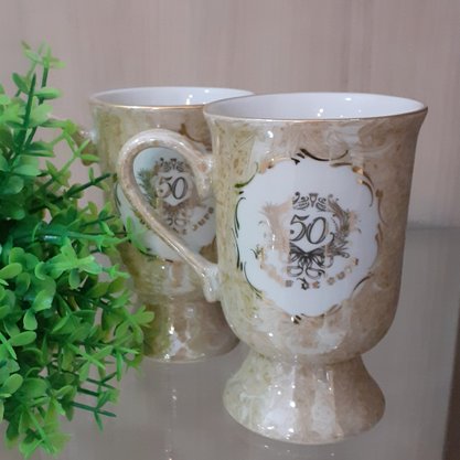 Jogo de Caneca Irlandesa Bodas de Ouro
