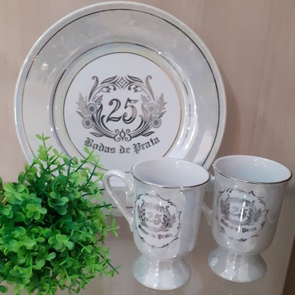 Jogo de Caneca Irlandesa Bodas de Prata