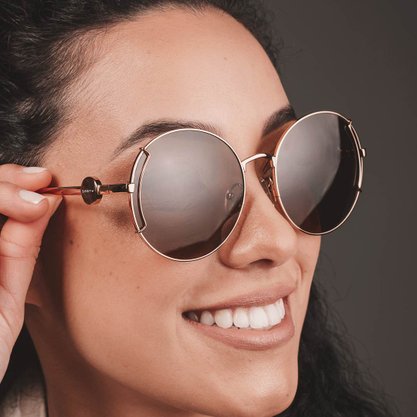 Óculos Solar Difaty Feminino Dourado Polarizado