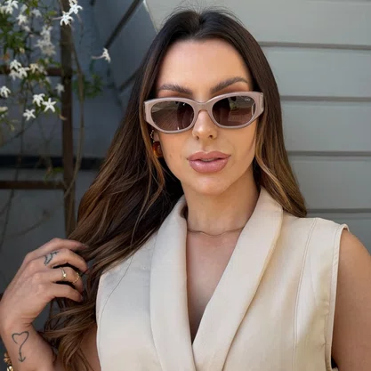 Óculos Solar Difaty Feminino Nude Clássico