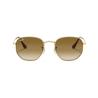 Óculos Solar Ray Ban Hexagonal Dourado Degradê