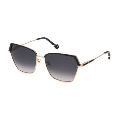 Óculos Solar Yalea Cruz Feminino Preto e Dourado