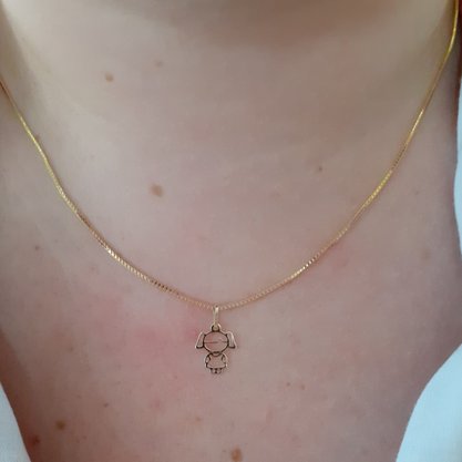 Pingente Ouro 416 Menino e Menina