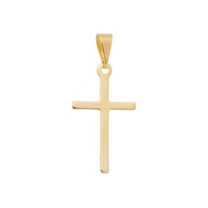 Pingente Semi Jóia Dourado Crucifixo Liso