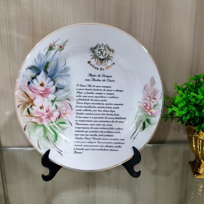 Prato Diceart Ação de Graças Na Bodas de Ouro