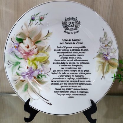 Prato Diceart Ação de Graças Na Bodas de Prata