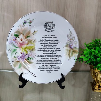 Prato Diceart Ação de Graças Na Bodas de Prata