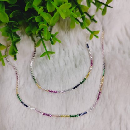 Pulseira Prata 925 Riviera Pedras Coloridas