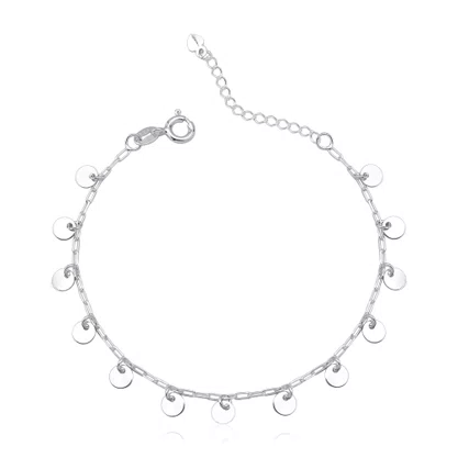 Pulseira Prata com Chapinhas Intercaladas