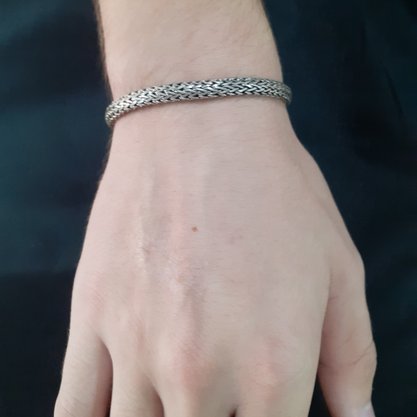 Pulseira Prata Envelhecida Masculina