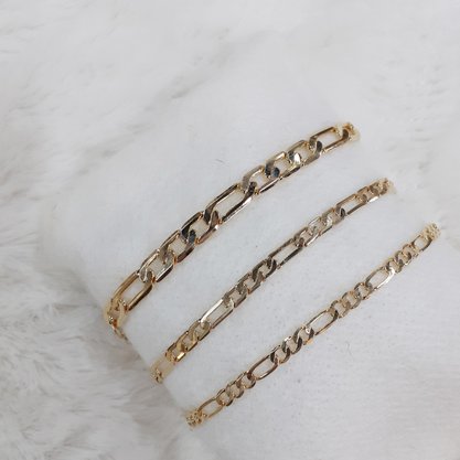 Pulseira Semi Jóia Dourada Banhada Ouro 18k