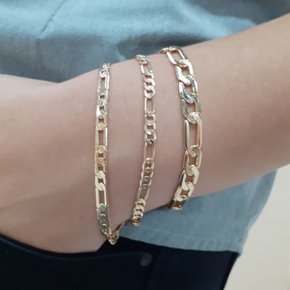 Pulseira Semi Jóia Dourada Banhada Ouro 18k