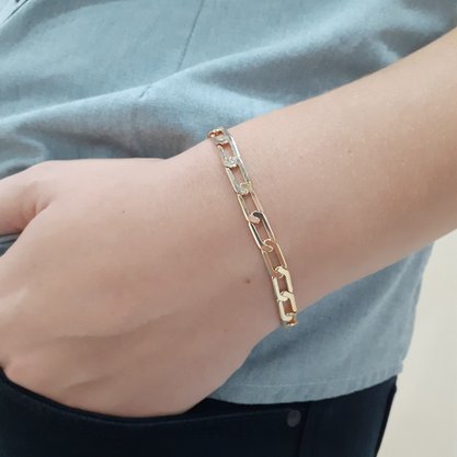 Pulseira Semi Jóia Dourada Banhada Ouro 18k