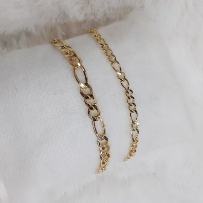 Pulseira Semi Jóia Dourada Banhada Ouro 18k