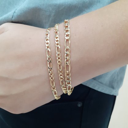 Pulseira Semi Jóia Dourada Banhada Ouro 18k