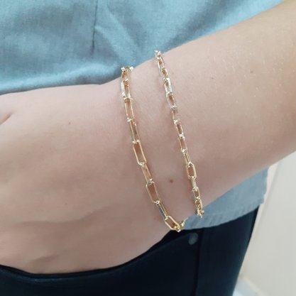 Pulseira Semi Jóia Dourada Banhada Ouro 18k