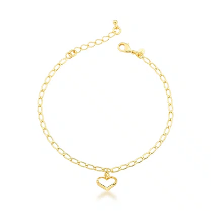 Pulseira Semi Jóia Dourada Coração