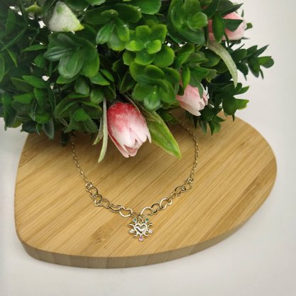 Pulseira Semi Jóia Dourada Corações