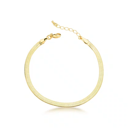 Pulseira Semi Jóia Dourada Fita Laminada