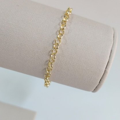 Pulseira Semi Jóia Feminina Dourada Elos Português