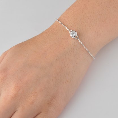 Pulseira Semi Jóia Rodio Ponto de Luz 6mm